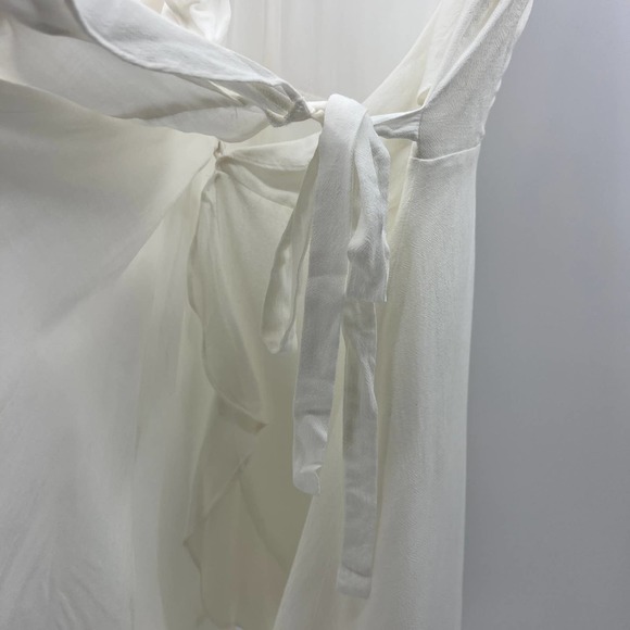 Cupcakes And Cashmere White Wrap Tunic Dress Layered Ruffle Sleeveless Small - Picture 6 of 12